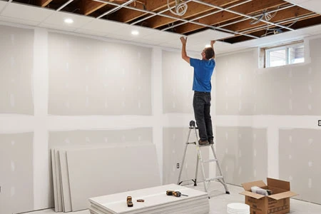 Clean, Finished Basement Interiors Clean, Finished Basement Interiors